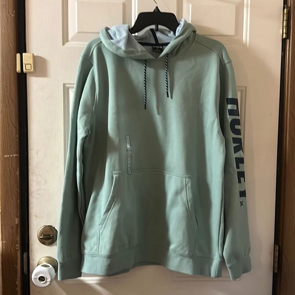 Hurley Acadia Heat Pullover Fleece Hoodie: BLUE: NEW WITH TAGS: SIZE LARGE